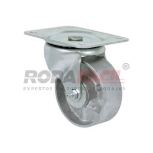 Rodaja giratoria de 4", rueda de fierro servicio ligero.
