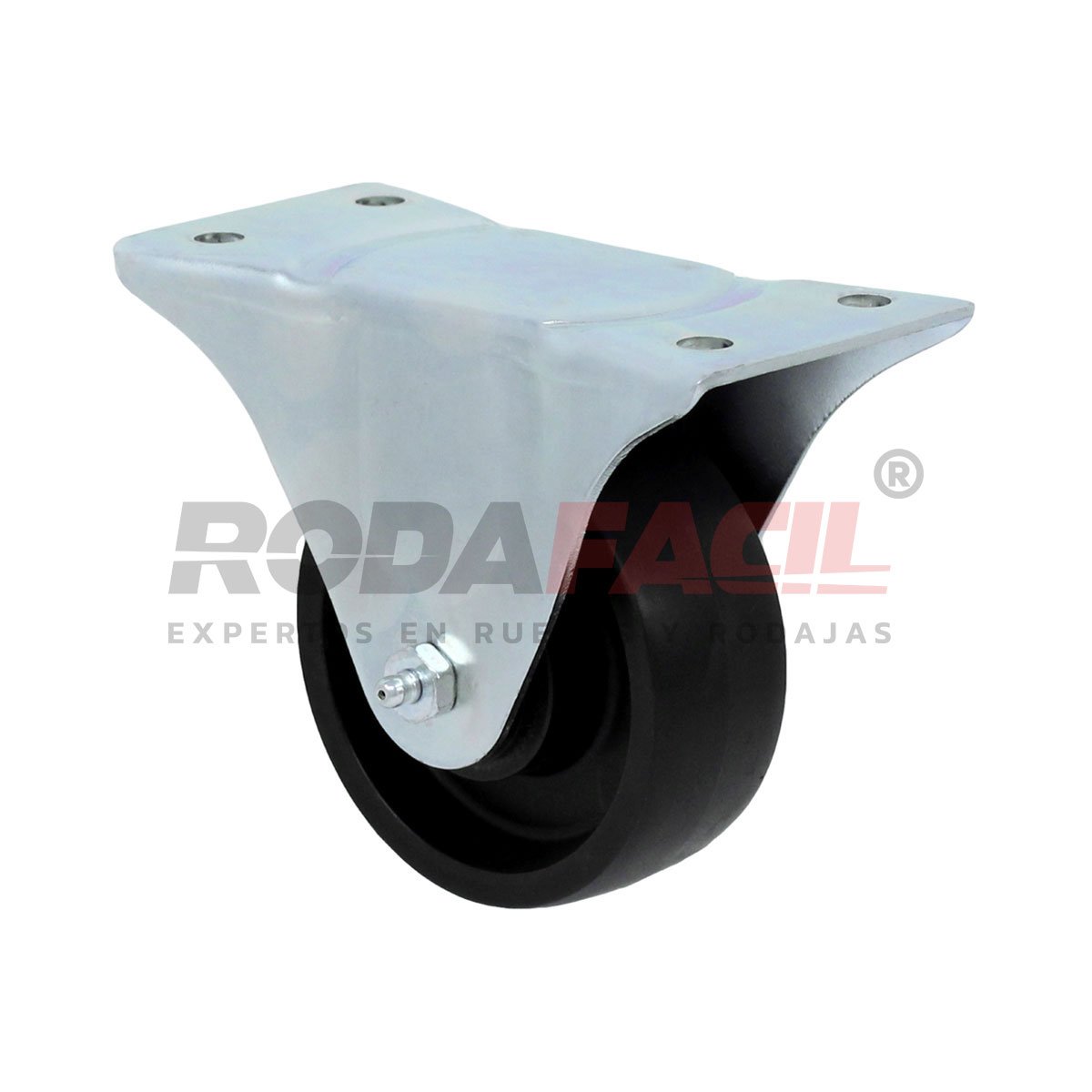 Rodaja fija de 4", rueda de plástico servicio ligero.