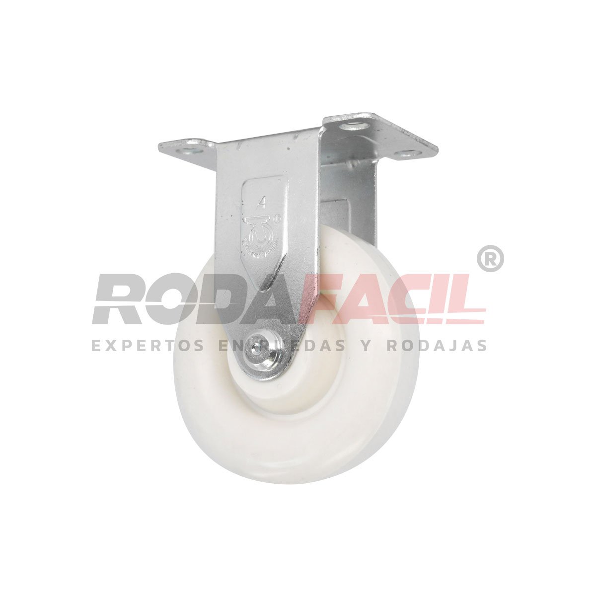 Rodaja fija de 4", rueda de plástico, servicio medio ligero